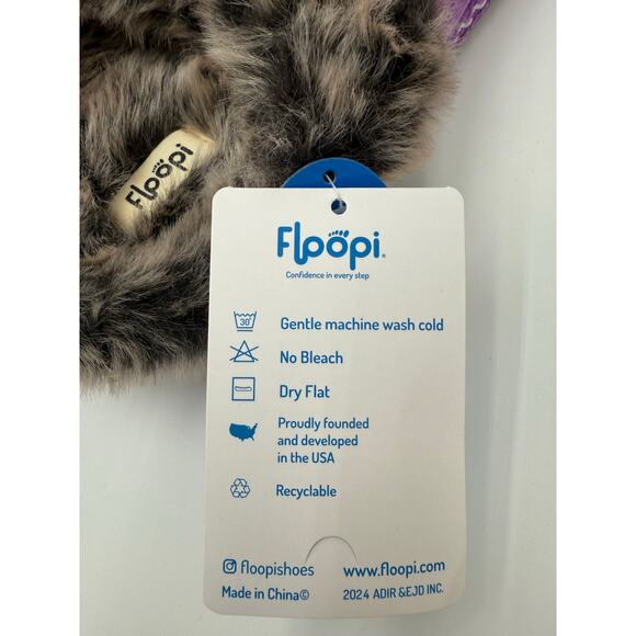 Women's XL 11-12 Purple Furry Floopi Slippers clogs Indoor Outdoor Memory Foam - Picture 9 of 9